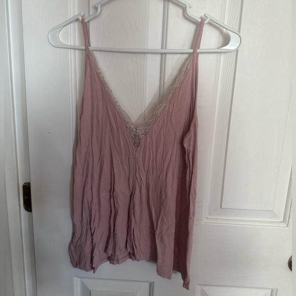 American Eagle Pink Lace Trim Cami Top - Picture 2 of 3